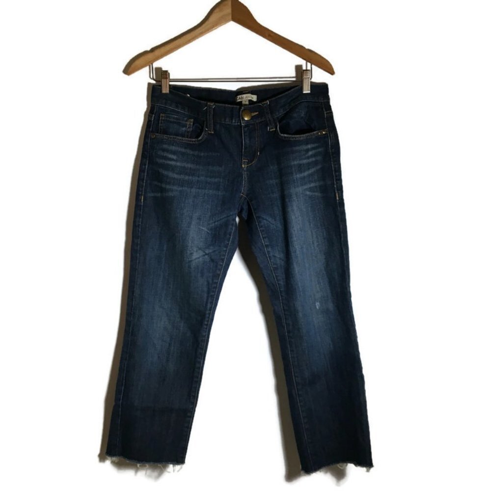 CABI Brando #513 Dark Wash Raw Cropped Size 4
